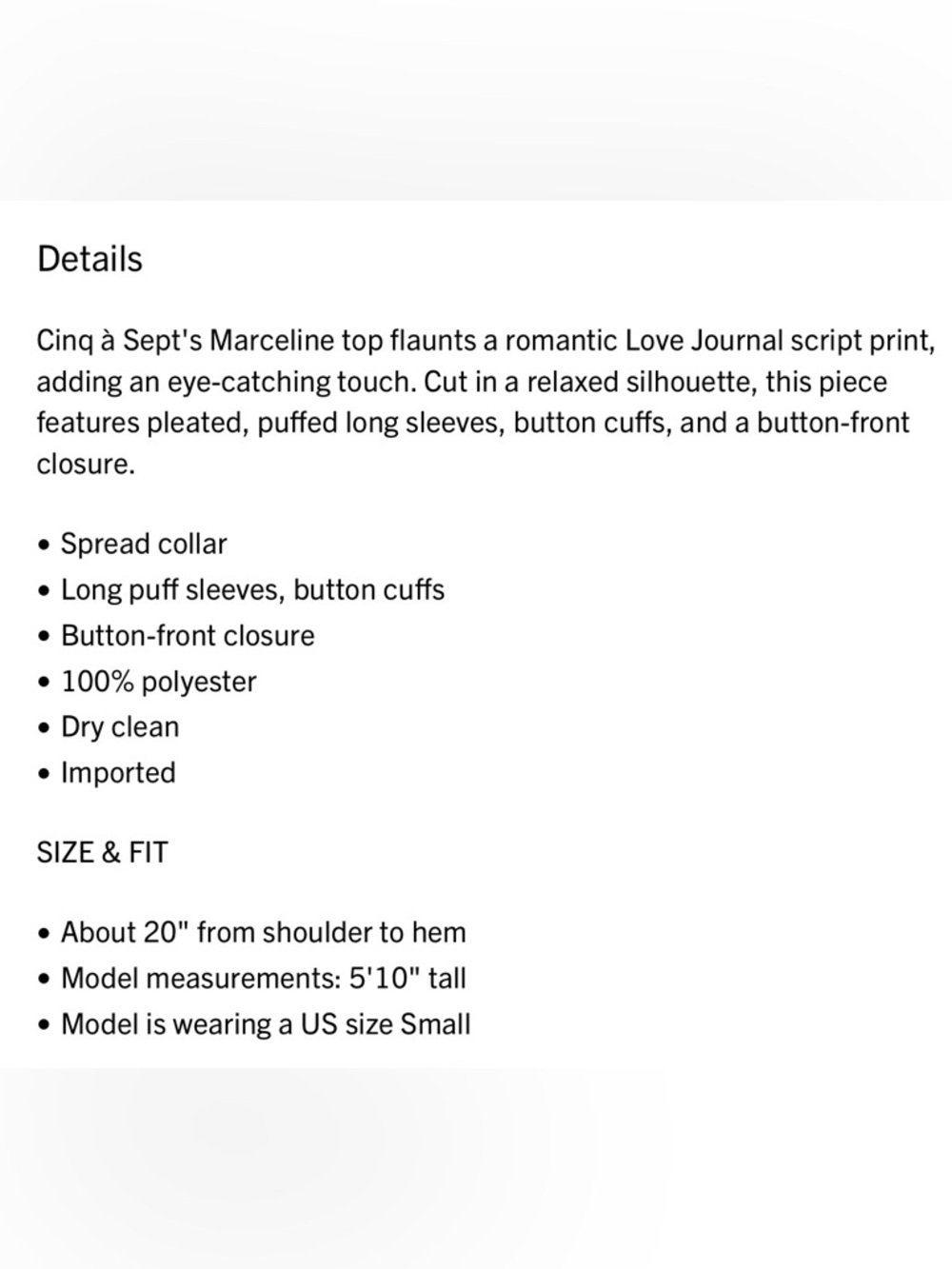 Cinq a Sept Marceline Love Journal Top - Picture 8 of 8